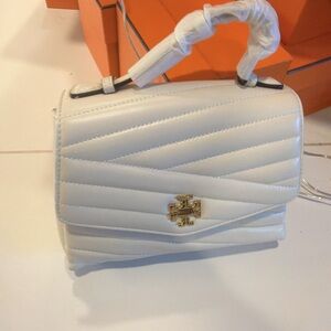 Tory Burch Cream Quilted Shoulder Bag